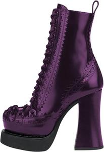 Женские ботильоны FYS с круглым носком, высокой массивной платформой, на высоком каблуке, шнуровкой и боковой молнией, сексуальные для ночного выхода в клуб, размеры 4-16 US, Purple