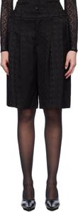 Шорты жаккардового пошива Moon Diamond Marine Serre, черный