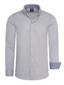 Рубашка свободного покроя с двойным воротником темно-серого цвета Rusty Neal