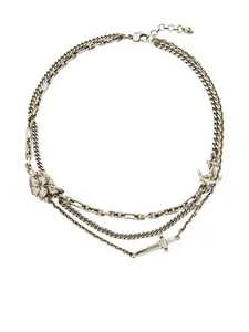 Колье-цепочка с подвесками "Accumulation" Alexander Mcqueen, серебристый