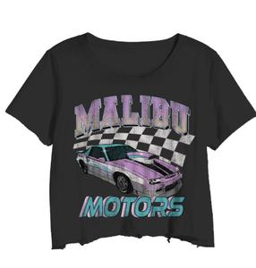 Женский укороченный топ Malibu Motors в черном цвете Prince Peter