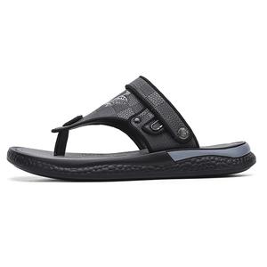 Мужские шлепанцы с резиновой подошвой и противоскользящей прострочкой Shiozawa, Black