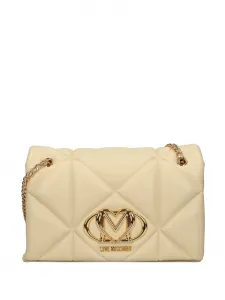 Плечевая сумка с алмазной стежкой Love Moschino, бежевый