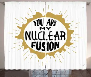 Штора ABAKUHAUS в деревенском стиле с надписью Космическая звезда и надписью Любовь, универсальные ленточные шторы для гостиной с петлями и крючками, 280 x 175 см, песочно-коричневый и черный Abakuhaus