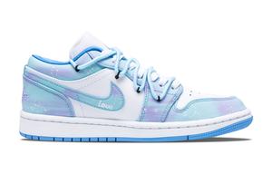 Кроссовки Air Jordan 1 Vintage Basketball Shoes Women's Low-top Gray, синий