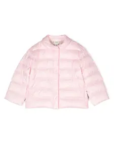 Пуховик с логотипом FF FENDI KIDS, розовый