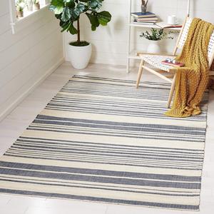 Ковер SAFAVIEH, 122 x 183 см, Kilim Collection, Ivory & Charcoal, ручной работы из джута, идеален для помещений с высокой проходимостью: прихожая, гостиная, спальня (KLM463H)