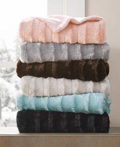 Плед Duke из искусственного меха в рубчик, 50 x 60 дюймов Madison Park, черный