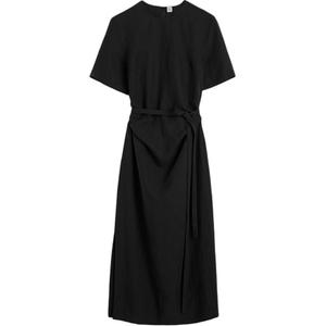 SS25 платье с короткими рукавами Women's TOTEME, черный