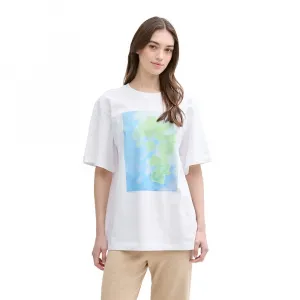 Футболка с коротким рукавом Tom Tailor Boyfriend Print, белый