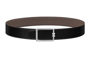 Кожаный ремень Tube H черный/оловянно-серый HERMES