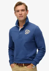 Винтажная спортивная футболка с длинными рукавами для регби. Superdry & Co, Bay Blue