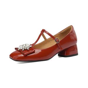 Туфли Mary Jane на массивном каблуке 4 см Echo&yolo, серебристые