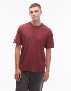 Футболка с логотипом Pleatwood на левой груди, бордового цвета Dickies