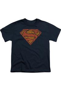Футболка с принтом Супермена для детей с короткими рукавами Gildan, темно-синий