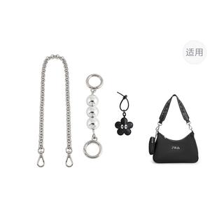 Luxury Care Artisan Workshop Кожаная с холщовой лямкой женская сумка Black/Silver