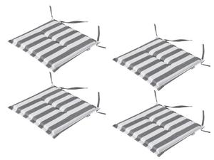 4 х садовые подушки, подушки для садовых стульев, удобное сиденье, подушки для кресел, подушки для стульев, подушки для кресел, подушки для стульев, подушки для шезлонгов, ясень с полосками ясеня, 45 х 45 см Stanis³aw Jurga, серый
