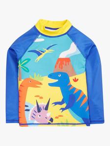 Детский защитный рашгард с длинным рукавом Sun Safe Dinosaur Frugi, Blue