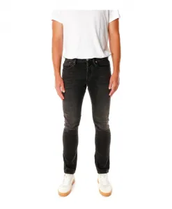 Узкие джинсы со средней посадкой Denham, черный