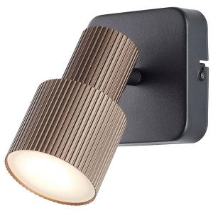 Светодиодный настенный светильник Brilliant Cadiz, алюминий - черный / бронза - 1 пламя