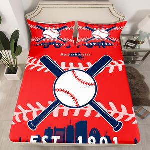 Erosebridal Бейсбольный комплект постельного белья для подростков Boys Baseball с 2 наволочками, бренд Boston, Boston