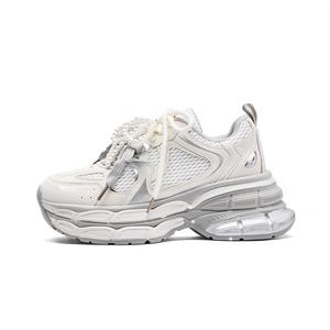 Женские низкие, дышащие, нескользящие кроссовки на массивной подошве, увеличивающие рост EXULL Q, Beige