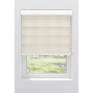 Мой дом Двойной рулон Greta с защитой от света, без сверления, свободновисящий с кассетой, крепление с зажимными держателями My Home, Leinen + weiß