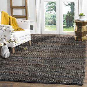 SAFAVIEH коллекция натуральных волокон ковер, 153 x 244 см, Charcoal, ручное плетение из джута, идеально для помещений с высокой проходимостью в гостиной, спальне (NF212C)