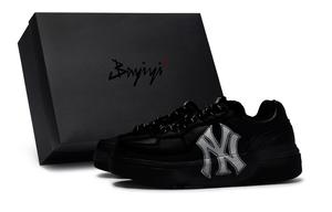 Кроссовки для скейтбординга Chunky Liner, унисекс, низкие, черные/серебристые MLB, Black Silver