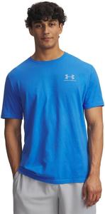 Мужская спортивная футболка Under Armour с коротким рукавом на левую грудь, (411) Blue Atlantis/Blue Calm