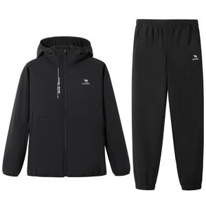 Повседневный спортивный худи для мужчин Moderate CAMEL, clothing sets (phantom черный top+phantom черный pants)