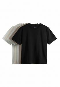 Футболка THE SET RELAXED SHORT SLEEVE 5 PACK, Black Taupe Brown Stone Grey Marl Cream/Black