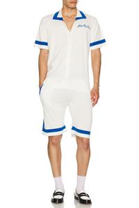 Вязаные шорты с панелями Blue Sky Inn, White & Blue