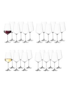 Набор из 24 прозрачных бокалов для красного и белого вина Puccini LEONARDO