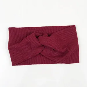 Ребристая повязка на голову для женщин, широкая Miniministore, цвет Wine Red
