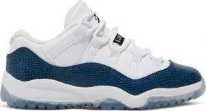 Кроссовки Air Jordan 11 Retro Low PS Navy Snakeskin 2019, белый