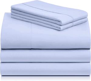 Комплект постельного белья LuxClub, 5 предметов, 274х260/100х203/51х91 см, небесно-голубой