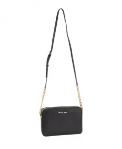 Большая сумка через плечо Jet Set из сафьяновой кожи Michael Kors, черный