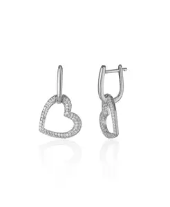 Массивные серьги-подвески из стерлингового серебра в форме сердца Spero London, silver