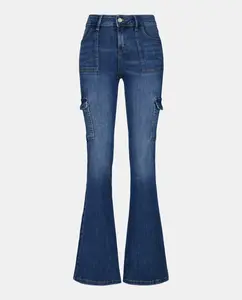 Женские джинсы-клеш с карманами cargo Green Coast, индиго