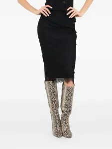 Юбка миди с кружевом LIU JO, черный