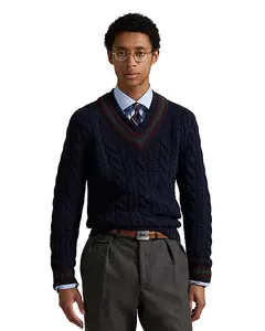 Шерстяной кашемировый свитер для крикета Polo Ralph Lauren, синий