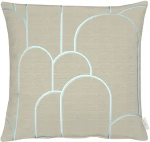 АПЕЛЬТ декоративная подушка "Vision", (1 шт.), чехол на подушку с наполнителем, 1 шт APELT 48х48 см, серо-коричневый/бирюзовый