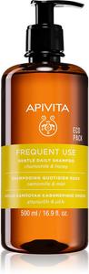 Частое использование мягкого ежедневного шампуня с ромашкой Apivita, 500 мл