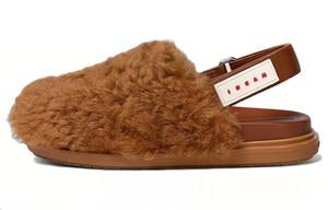 Сандалии-слингбэки с логотипом MARNI, коричневые