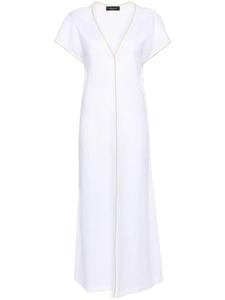 Льняное платье макси с декором Monili Fabiana Filippi, белый