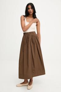 Хлопковая юбка Answear.Lab, коричневый