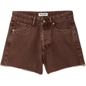 Шорты Bull Denim MIU MIU, коричневый