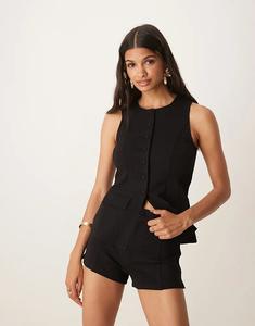 Короткие шорты со швом понте ASOS DESIGN черного цвета