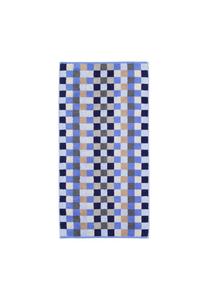 Уникальные махровые полотенца в клетку 942 saphir - 11 Cawö, синие